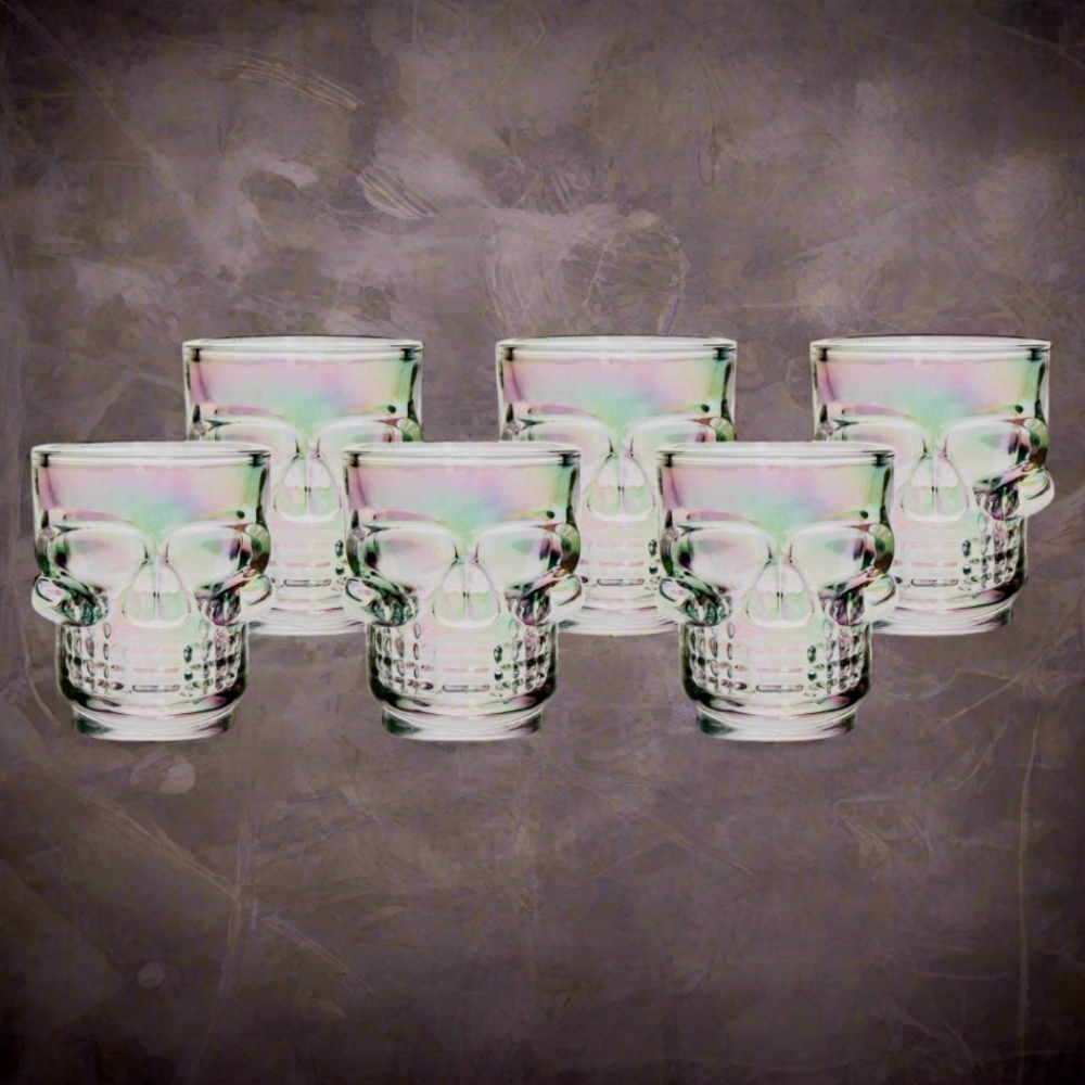 Skull Shot Glasses, set of 6 NWT